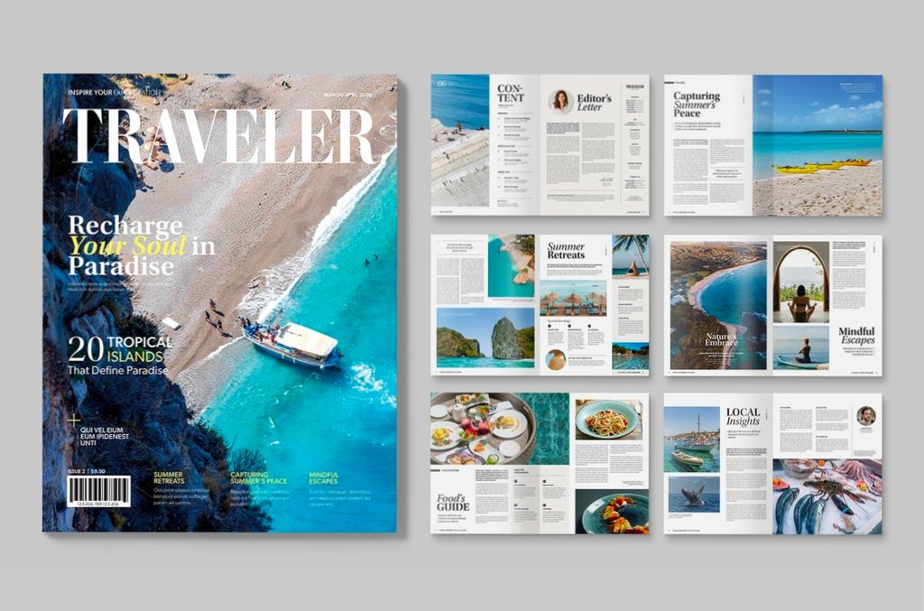 07 Traveler Magazine Letter Layout For Indesign Indd